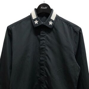 Givenchy Black Shirt with White Star Collar